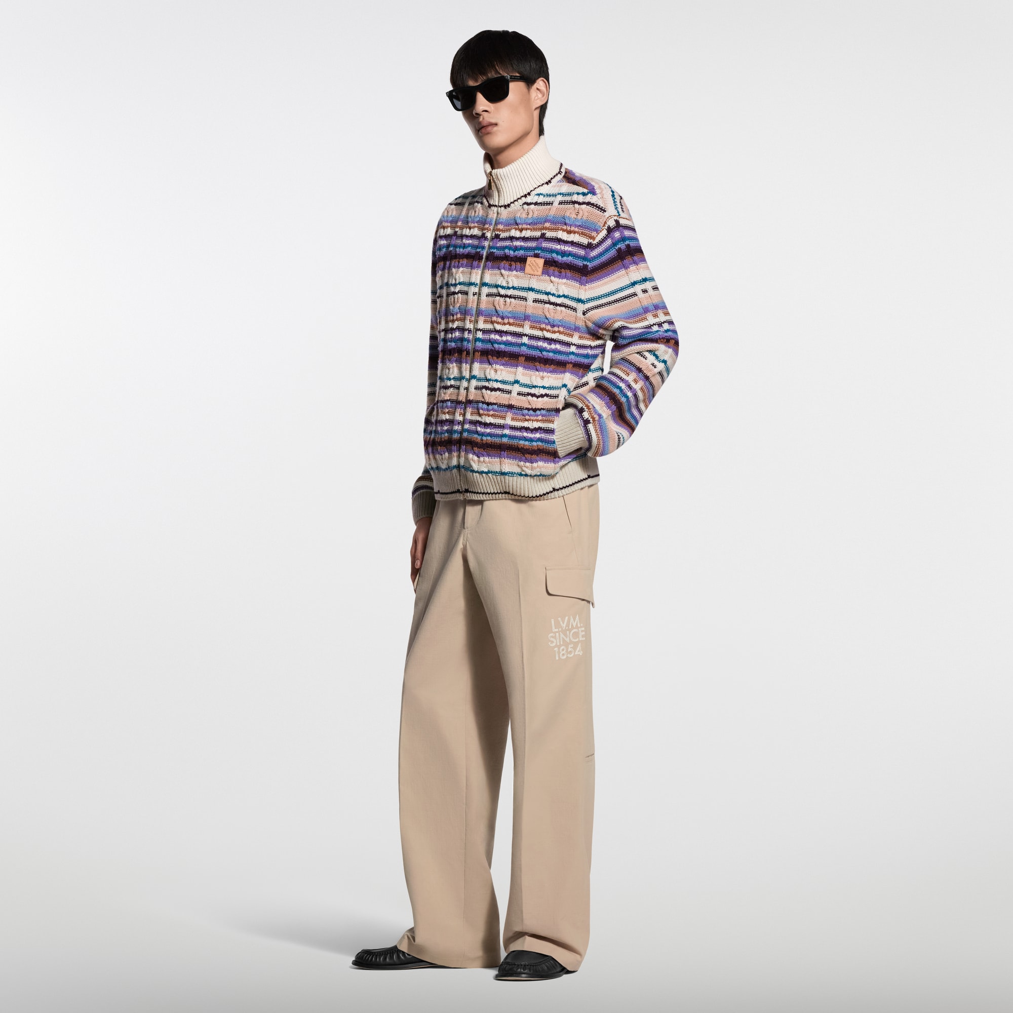 モノグラム フランネル ロングスリーブ ポロシャツ ｜ルイ・ヴィトン